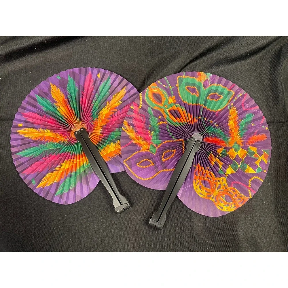 Maity 25 Pcs Mardi Gras Folding Hand Fans Masquerade Party Favors QE5333 New